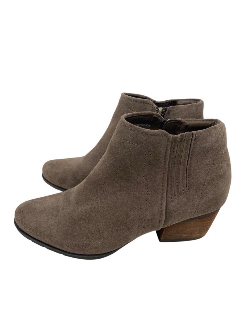 BLONDO SIZE 8.5 WATERPROOF VALLI 2.0 SUEDE DARK TAUPE ANKLE BOOTS